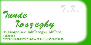 tunde koszeghy business card